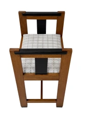 1920s Art Deco Modernist Stool by Jan Brunott, Oak & Velvet